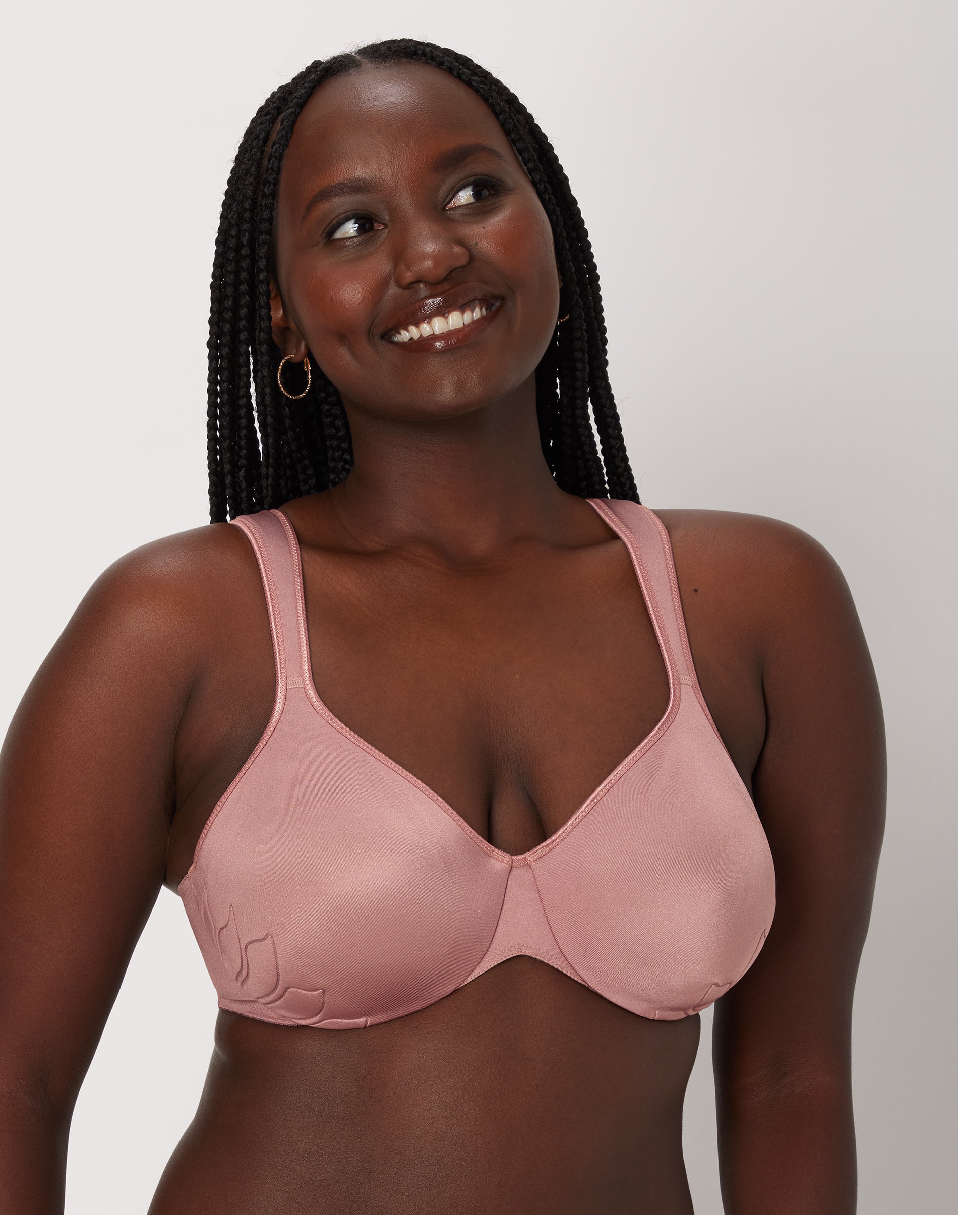 Bali Live It Up Seamless Underwire Bra Smokey Purple Mauve 38DD Women’s