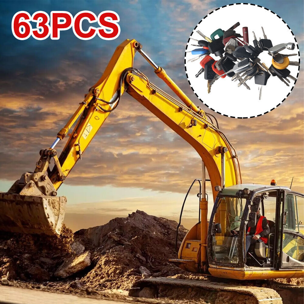 63PCS No-Duplicate Heavy Equipment Keys Set, Construction Ignition Key