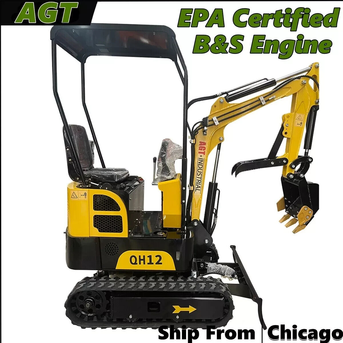 Mini Excavator AGT QH12 1 ton Gasoline Engine Crawler Hydraulic Digger For Sale