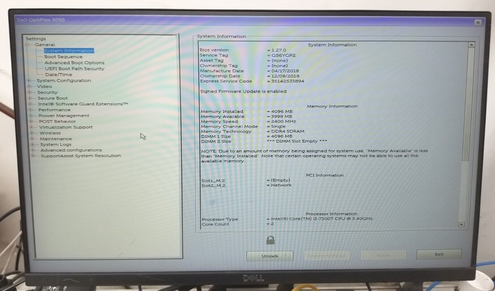 Lot X2 Dell OptiPlex 3050 Micro Intel i3-7100T 3.4GHz, 4GB RAM. NO SSD, OS