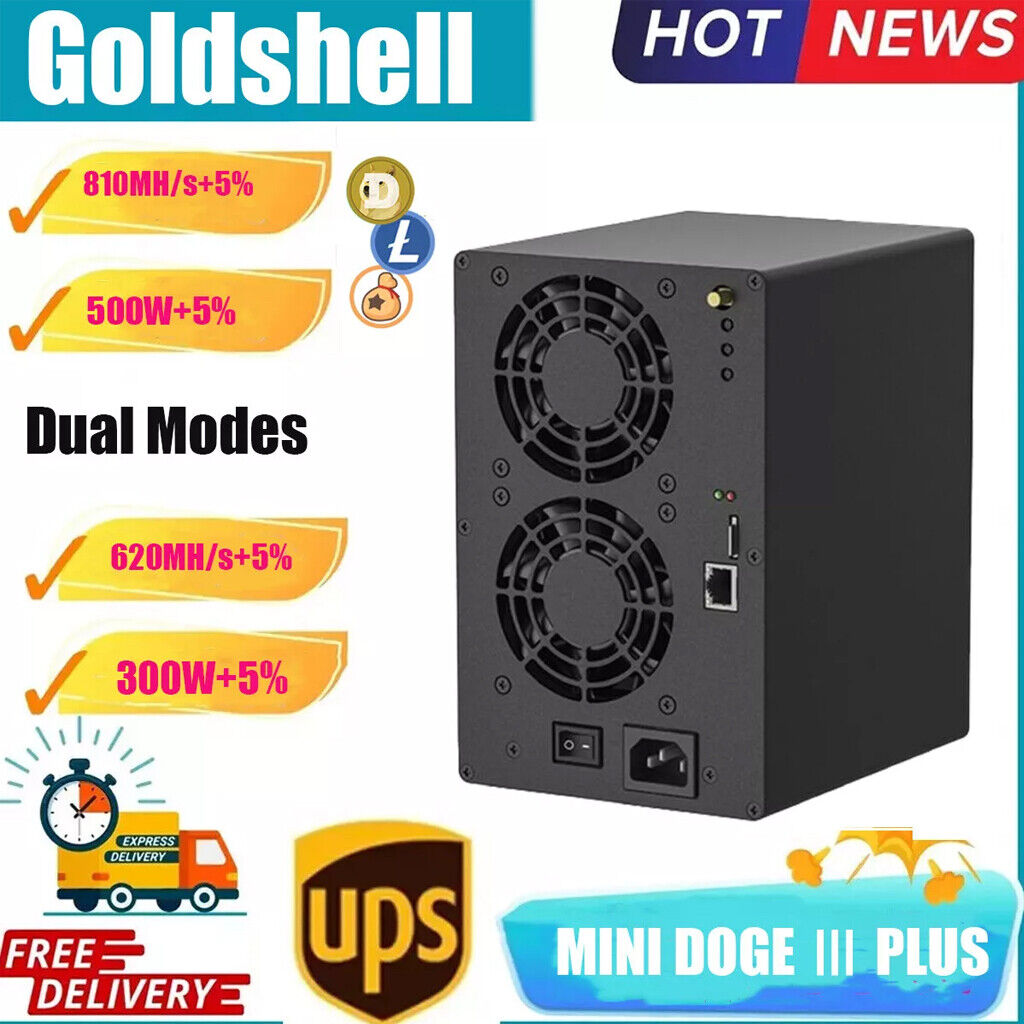 Goldshell Mini DOGE III Plus LTC&Doge Miner 810MH/S 500W LTC&Doge Coin Miner