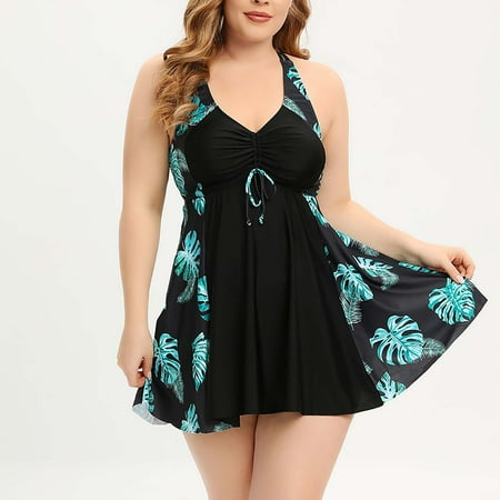 Women’s Plus Size Tankini Two Piece Swimsuits for Women Plus Size Tummy Control Bathing Suits Tankinis Top with Boy Shorts Black,XXL