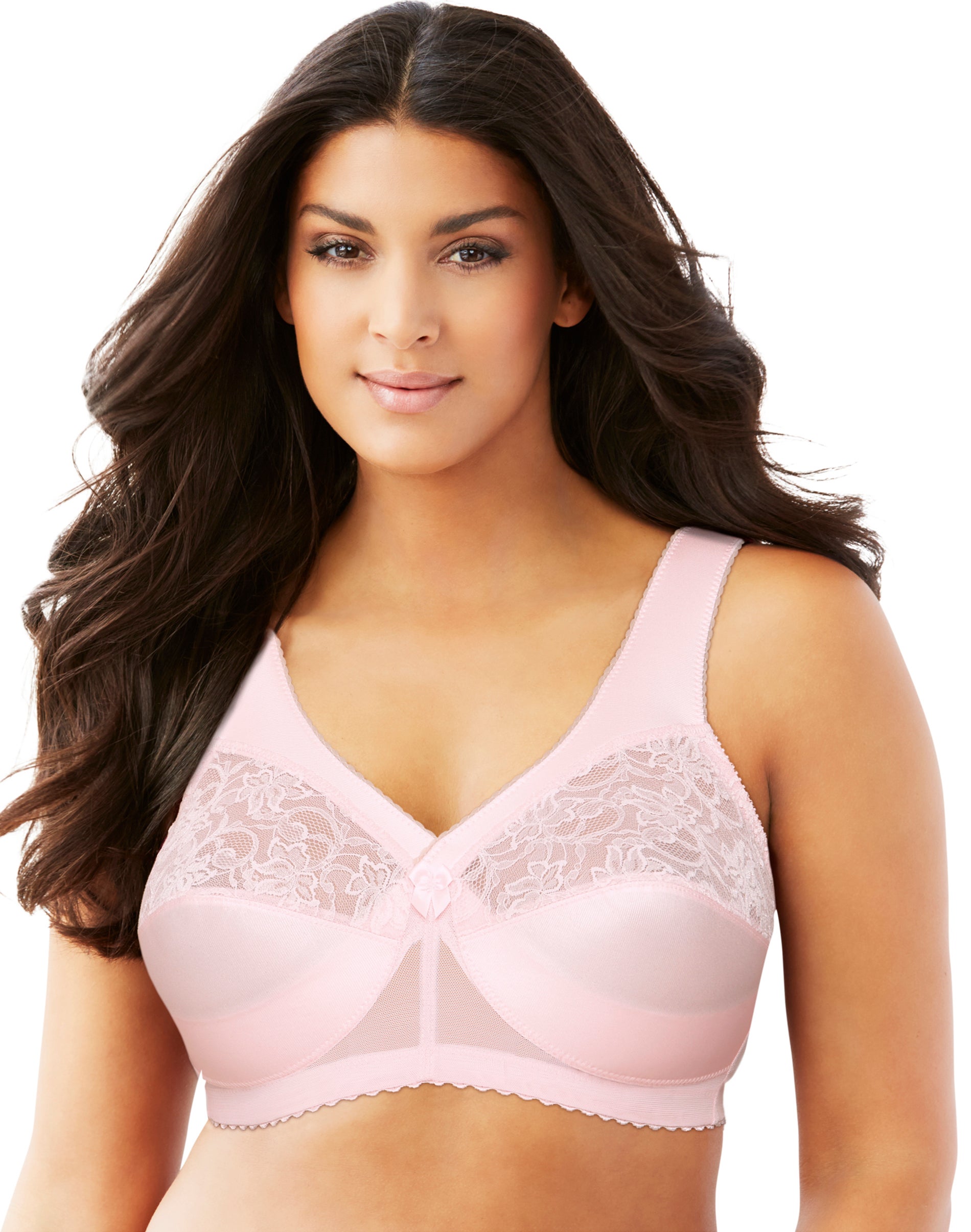 Glamorise Full Figure Plus Size MagicLift Original Wireless Support Bra Pale Pink 56B Women’s
