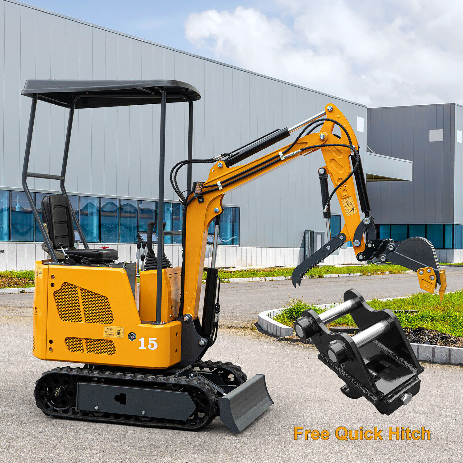 Mini Excavator 1.5Ton Digger 13.5hp Gas Tracked Crawler B&S EPA Engine US Stock