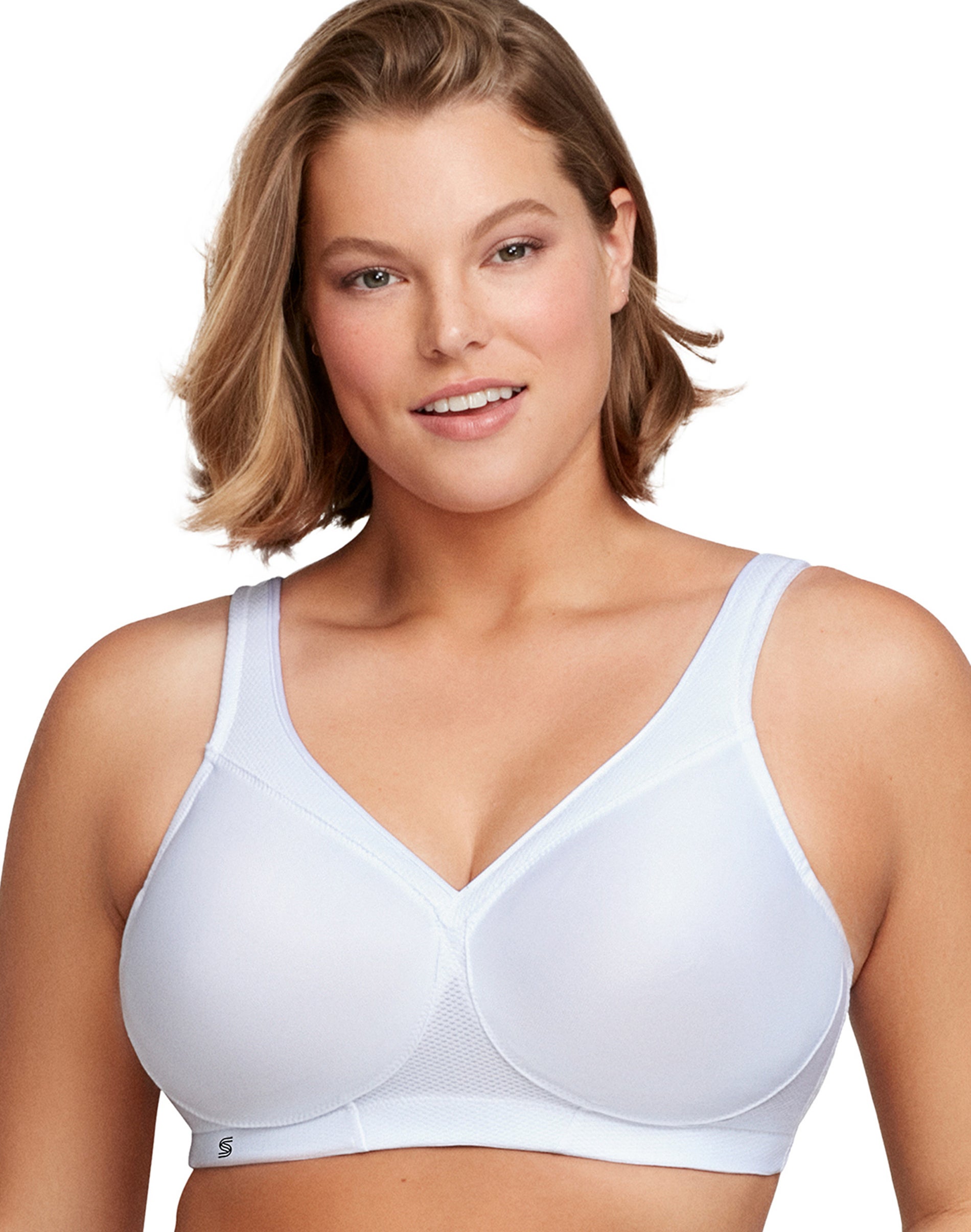 Glamorise Full Figure Plus Size MagicLift Seamless Wirefree Sports Bra White 50D Women’s