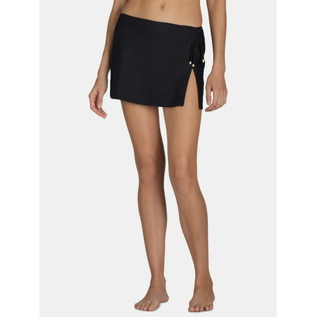 Time and Tru Women’s and Women’s Plus Side Tie Swim Skirt, Sizes S-3X