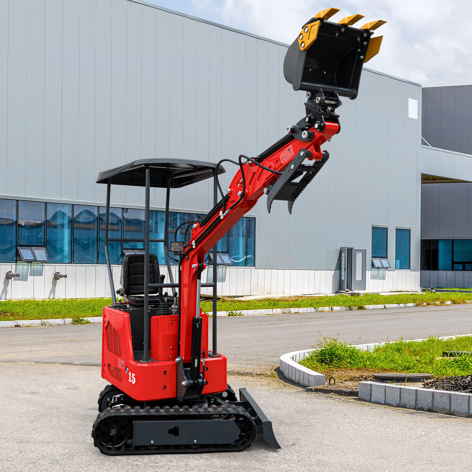 Mini Excavator 1.2Ton~1.6 Ton Digger 15hp Gas Crawler B&S Free Hydraulic Thumb