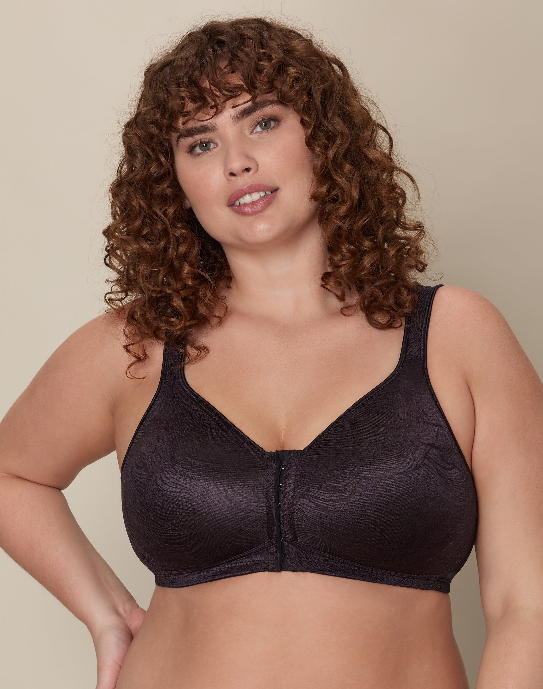 Playtex 18 Hour POWER SUPPORTX Front Close Extra Back Support Wireless Bra Black 40B Women’s