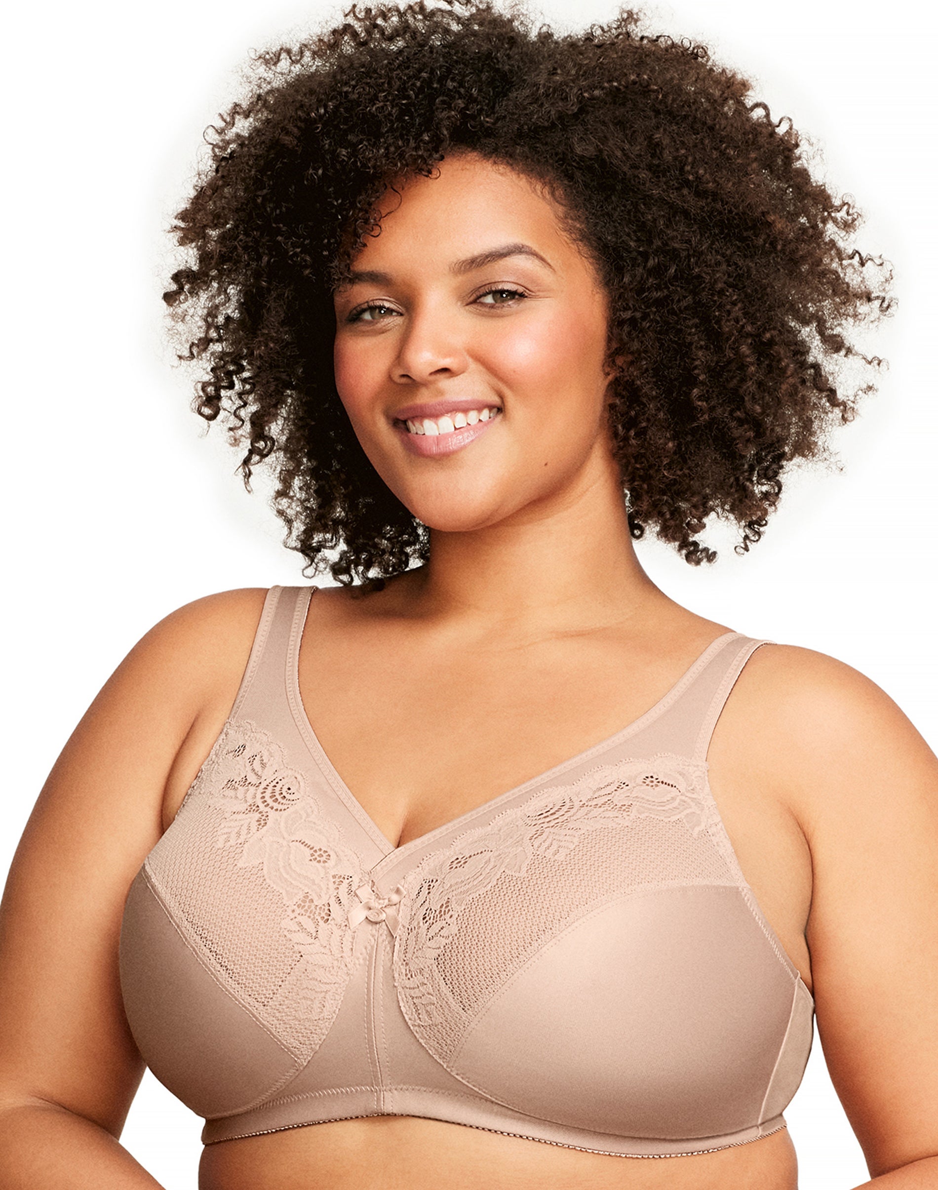 Glamorise Full Figure Plus Size MagicLift Wirefree Minimizer Support Bra Cafe 42H Women’s