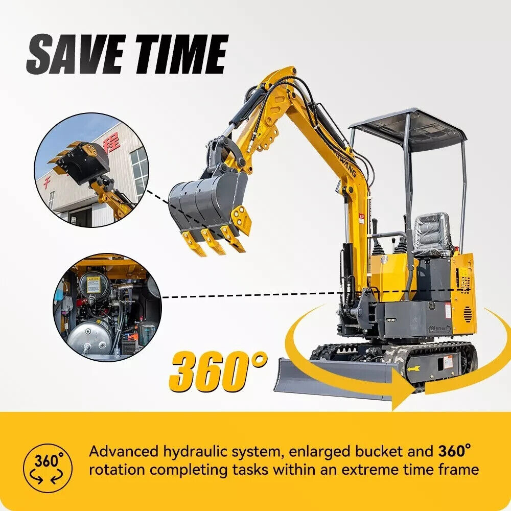 Limited time discount 1900 lb mini excavator with side swing telescopic chassis