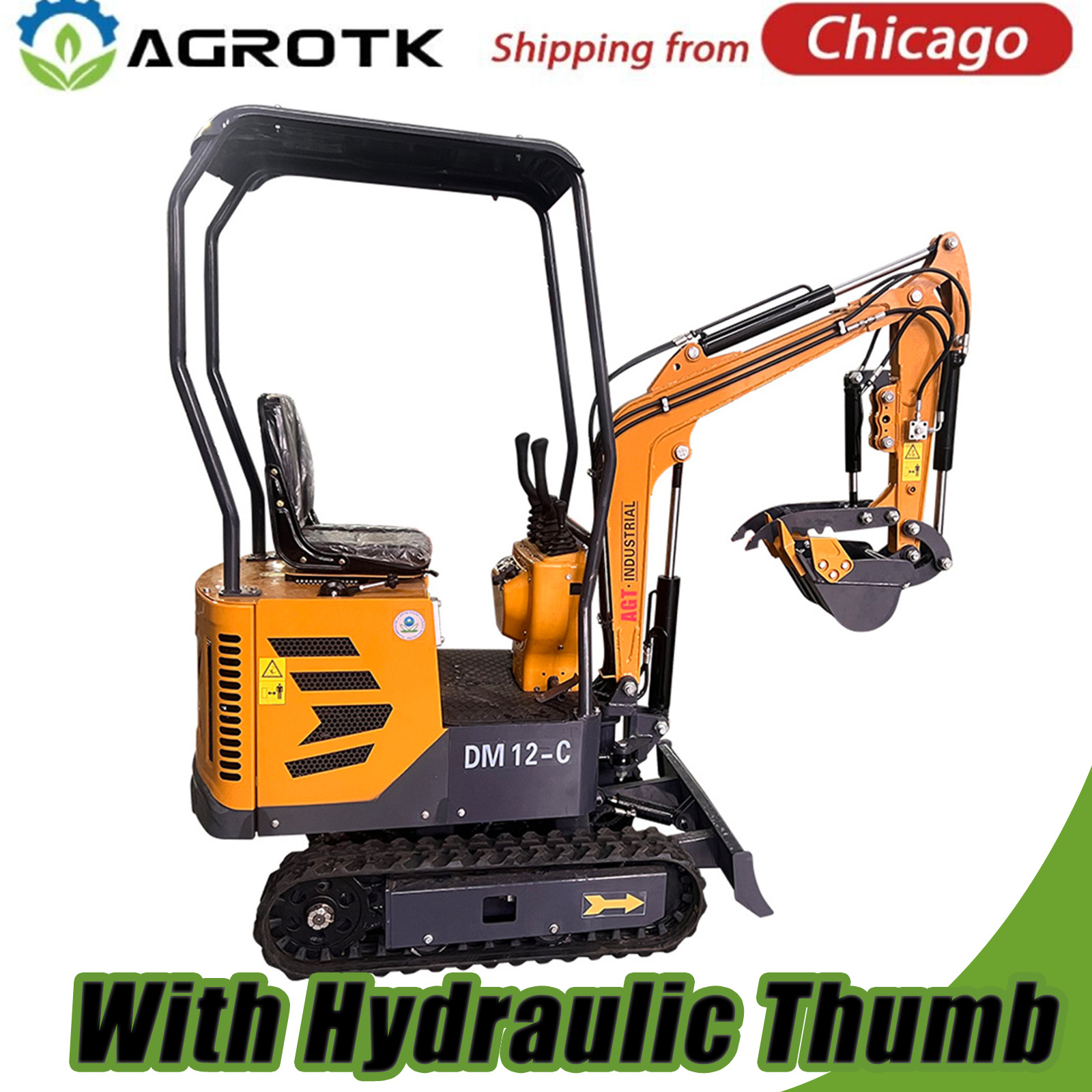 AGT 2024 New Mini Excavator 1 Ton 13.5 HP B&S Gas Engine Tracked Crawler EPA AGT 2024 New Mini Excavator 1 Ton 13.5 HP B&S Gas Engine Tracked Crawler EPA