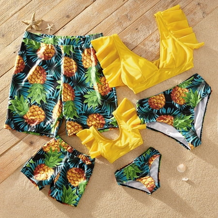 PatPat Women Swimsuits Two Piece High Waist Bikini Tropical Family Matching Bathing Suit Set Beach Outfits