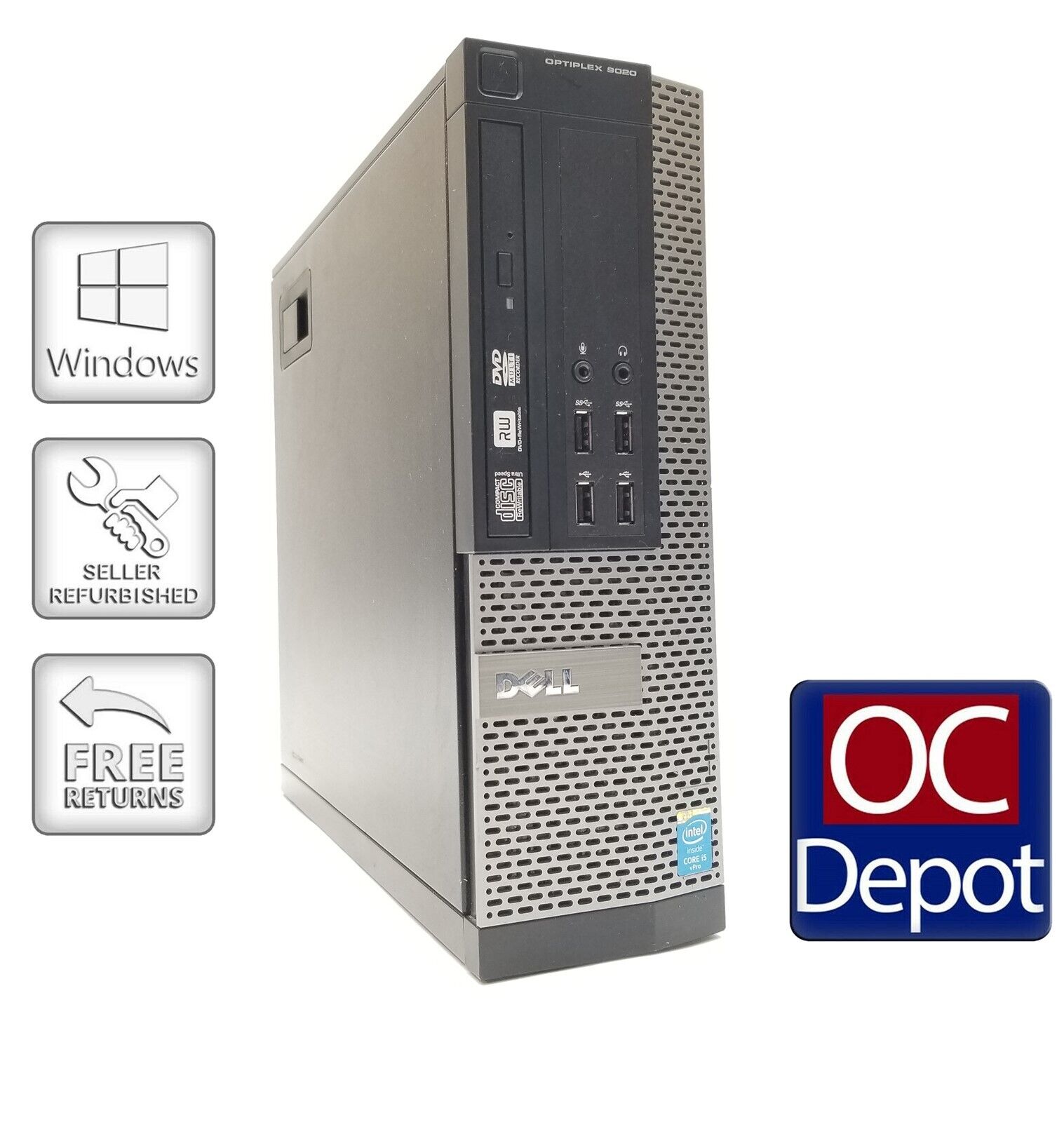 Dell OptiPlex 9020 i5-4590 3.30GHz 8GB 500GB SFF Windows 10 Desktop PC Computer