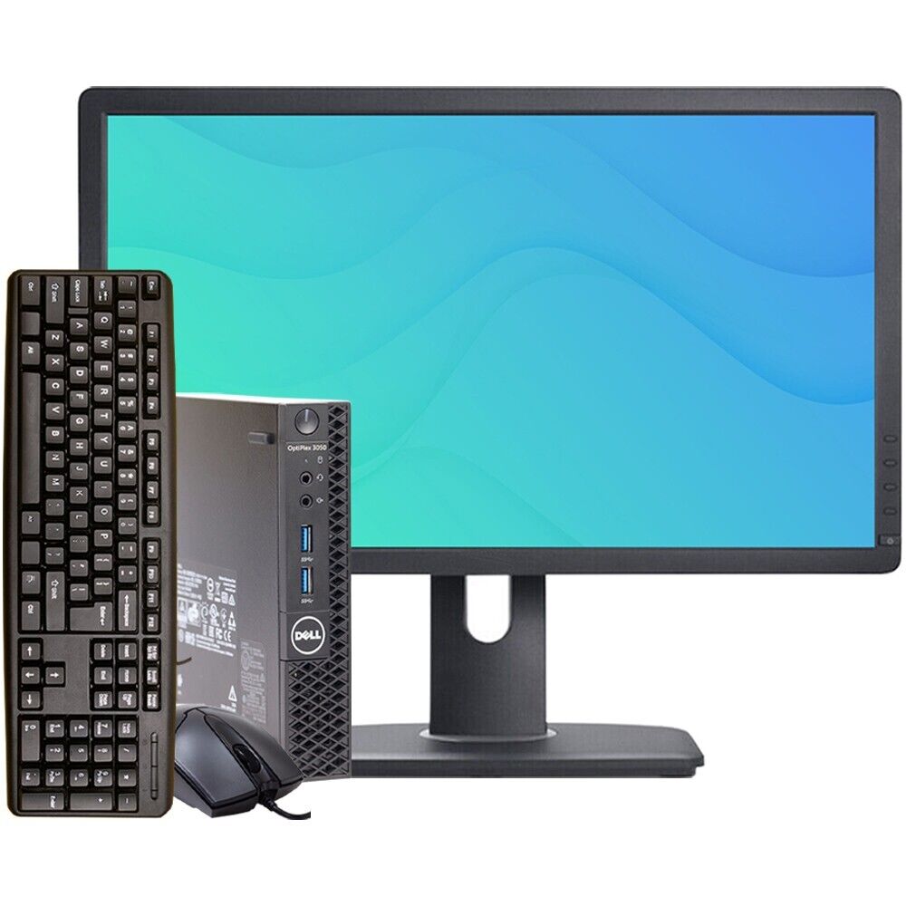 Dell Desktop i5 Computer Mini Pc 8GB RAM 500GB HD 22in Monitor Windows 10 Wi-Fi