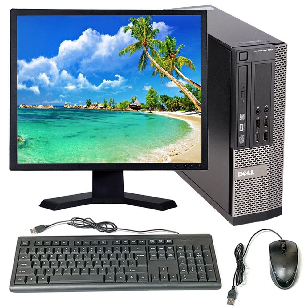 Dell OptiPlex SFF Computer Intel Core i5 8GB 500GB HD 19 in LCD Windows 10 Wi-Fi