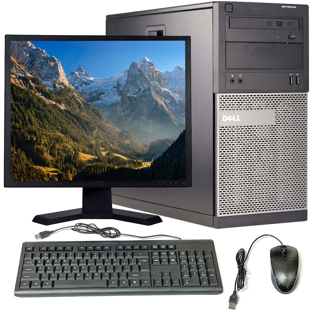 Dell PC i5 Desktop 16GB RAM 250GB HD 19″ LCD Intel Computer Windows 10 Pro Wi-Fi