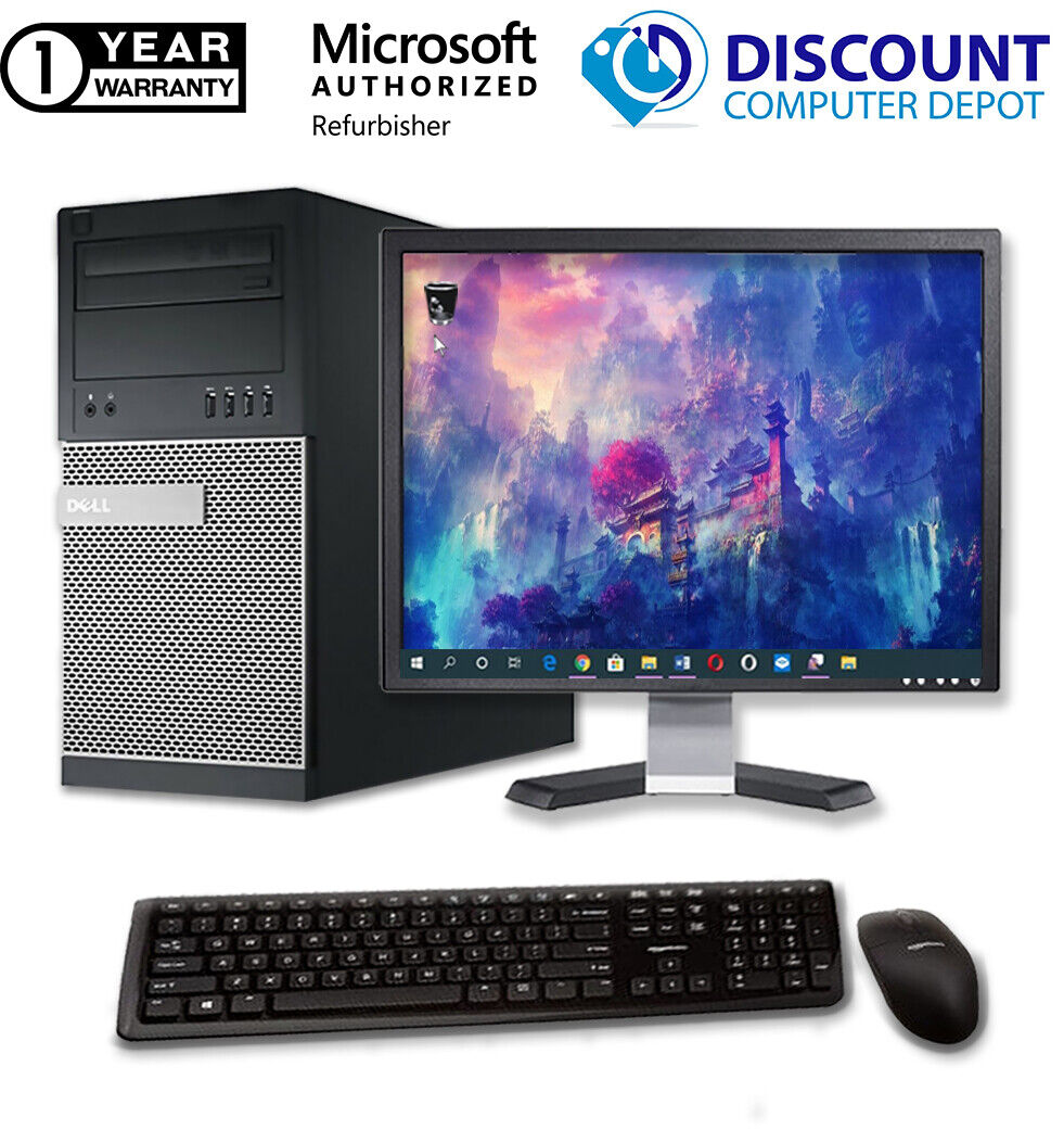 Dell OptiPlex 9020 Tower Intel i5 Desktop 8GB 512GB SSD 22in LCD Windows 10 Pro