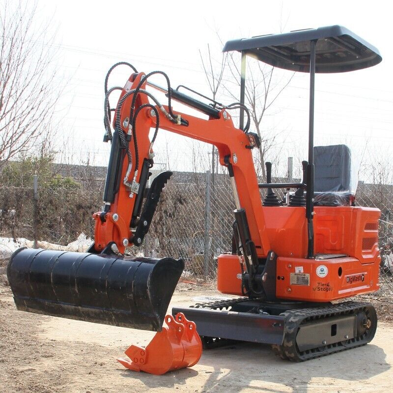 New 1 Ton Mini Excavators 13.5HP B&S Hydraulic Thumb Clamp  1000mm Plain Bucke