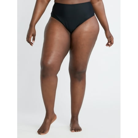 Time and Tru Women’s and Women’s Plus High Waist Bikini Swim Bottoms, Sizes XS-3X