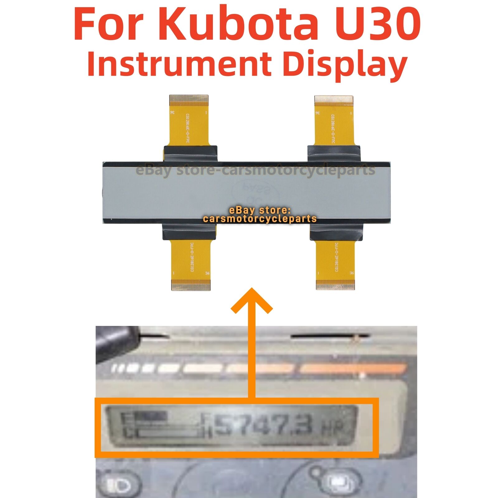 LCD Display For KUBOTA U30 Mini Excavator Instrument Dashboard Replacement NEW