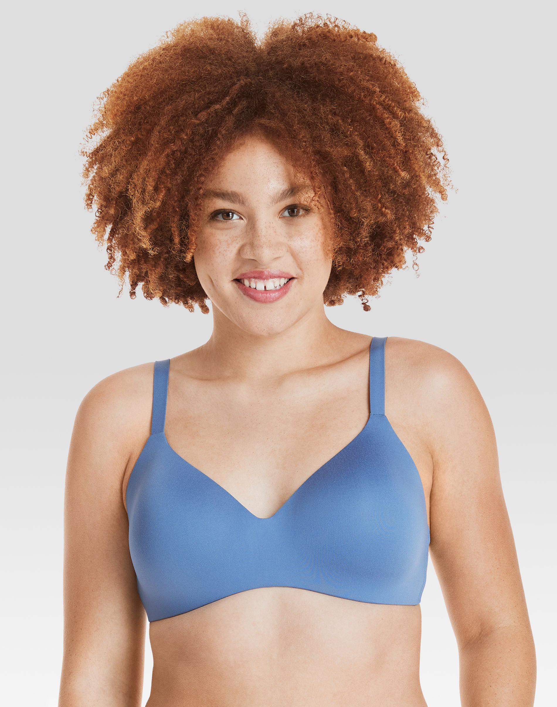 Hanes Women’s Concealing Petals Wireless Bra with Convertible Straps Magical Blue 3XL