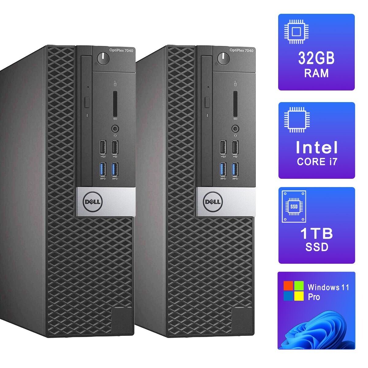 Dell Desktop Computer PC i7 32GB RAM 1TB SSD Windows 11 Pro Dell Desktop Computer PC i7 32GB RAM 1TB SSD Windows 11 Pro