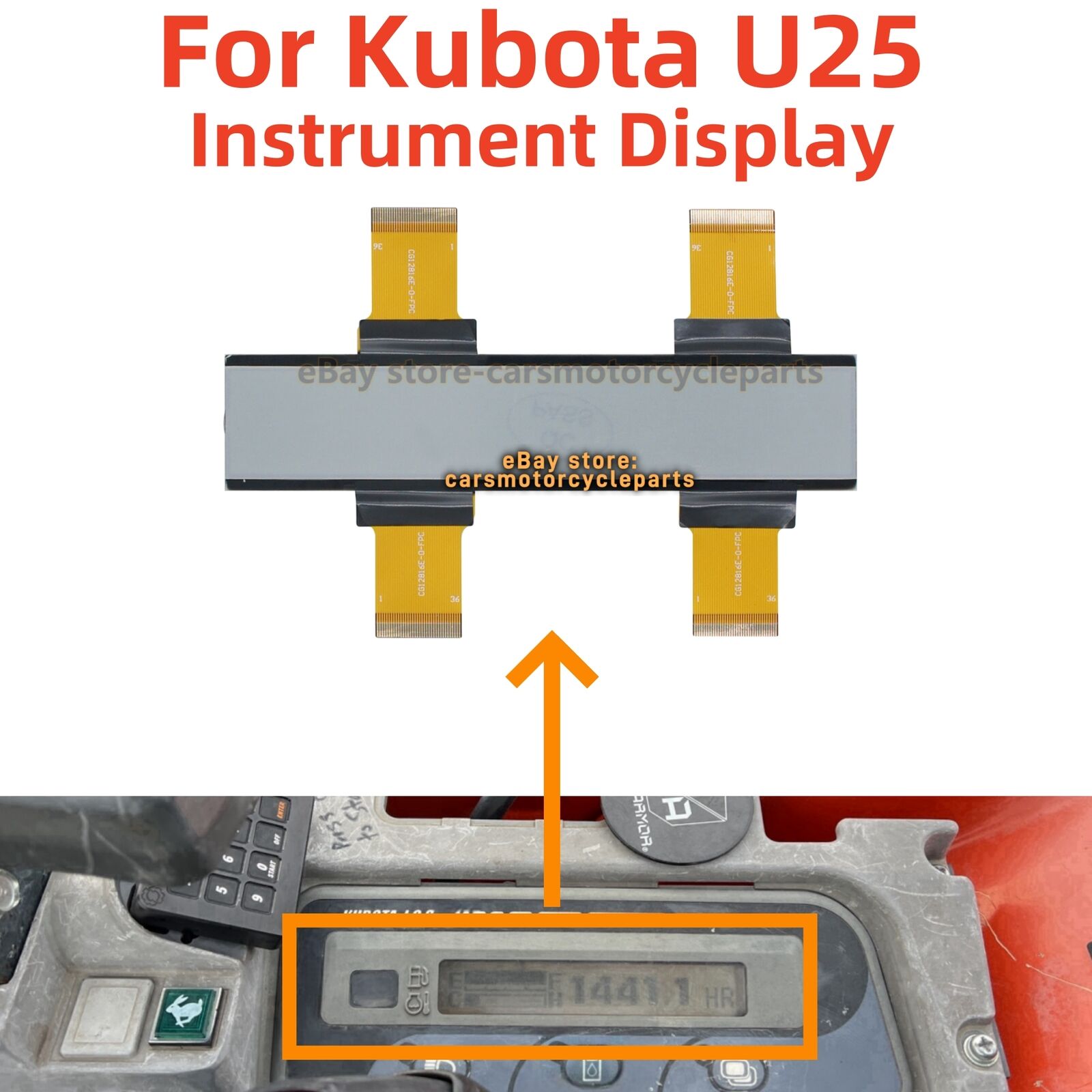LCD Display For KUBOTA U25 Mini Excavator Instrument Dashboard Replacement NEW