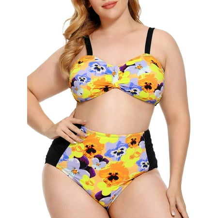 As Rose Rich Women’s Plus Size Swimsuit Two Piece Bathing Suits, 2X As Rose Rich Women’s Plus Size Swimsuit Two Piece Bathing Suits, 2X