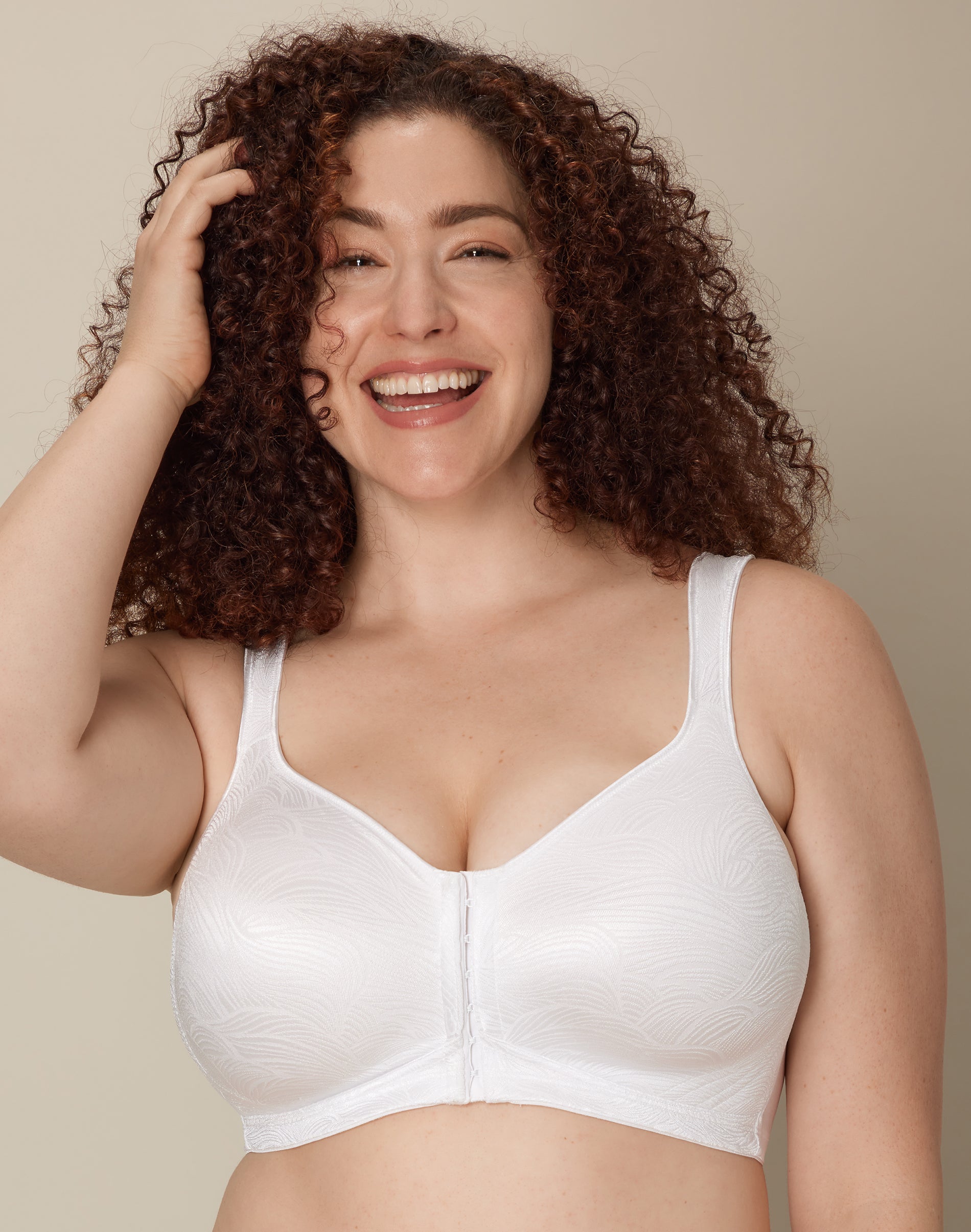 Playtex 18 Hour POWER SUPPORTX Front Close Extra Back Support Wireless Bra White 42D Women’s