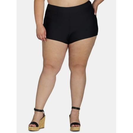 Time and Tru Women’s and Women’s Plus Swim Boyshorts with Pocket, Sizes S-3X