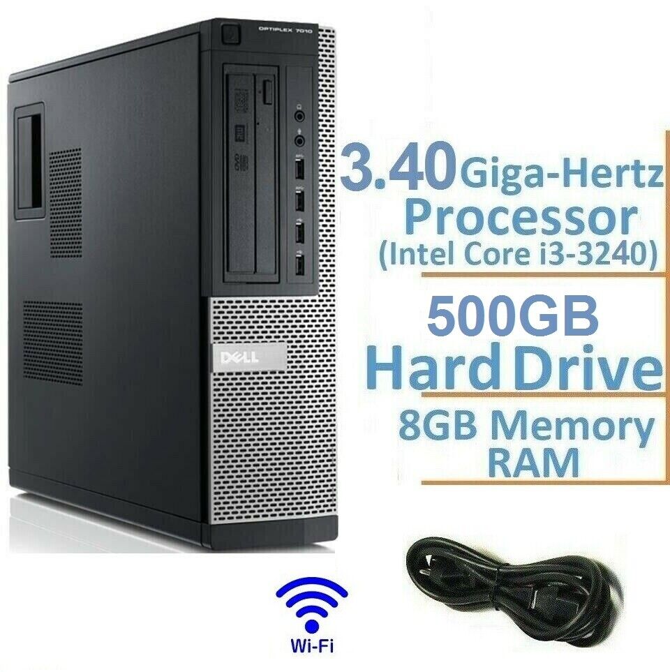 DELL OPTIPLEX 7010 Desktop PC 3.40GHz 8GB RAM 500GB Hard Drive Windows 10 PRO