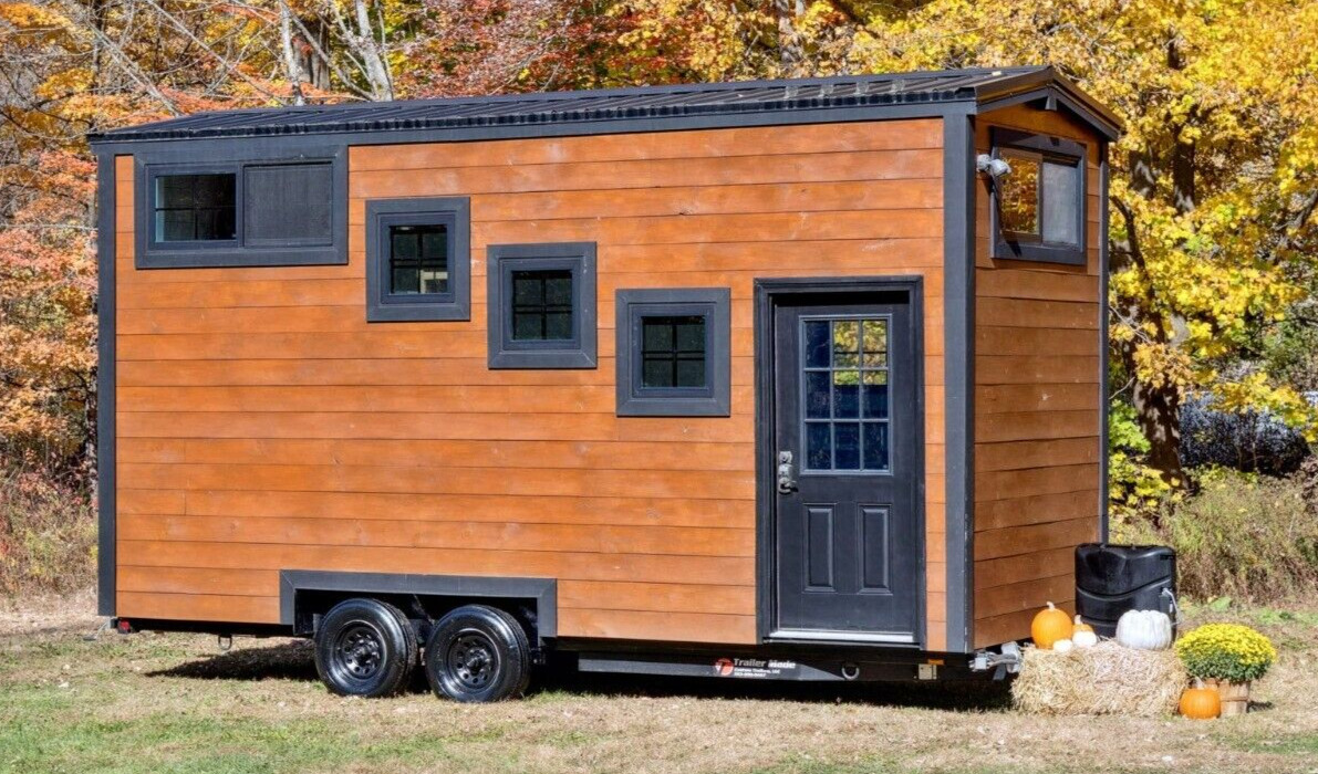 tiny home on wheels 2025 double axel 20 foot steel framing trailor mounted