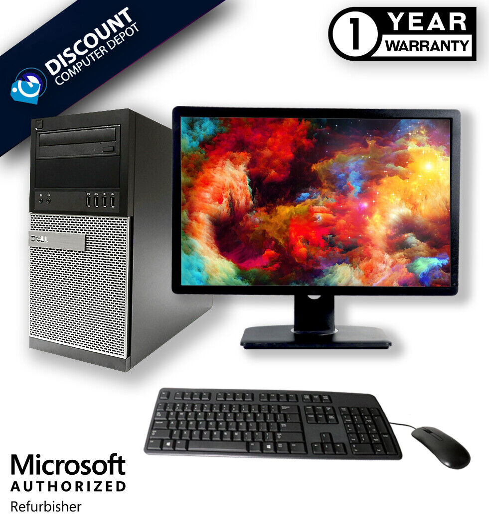 Dell Core i3 4th gen Desktop Windows 10 Computer 16GB RAM New 256GB SSD 19in LCD