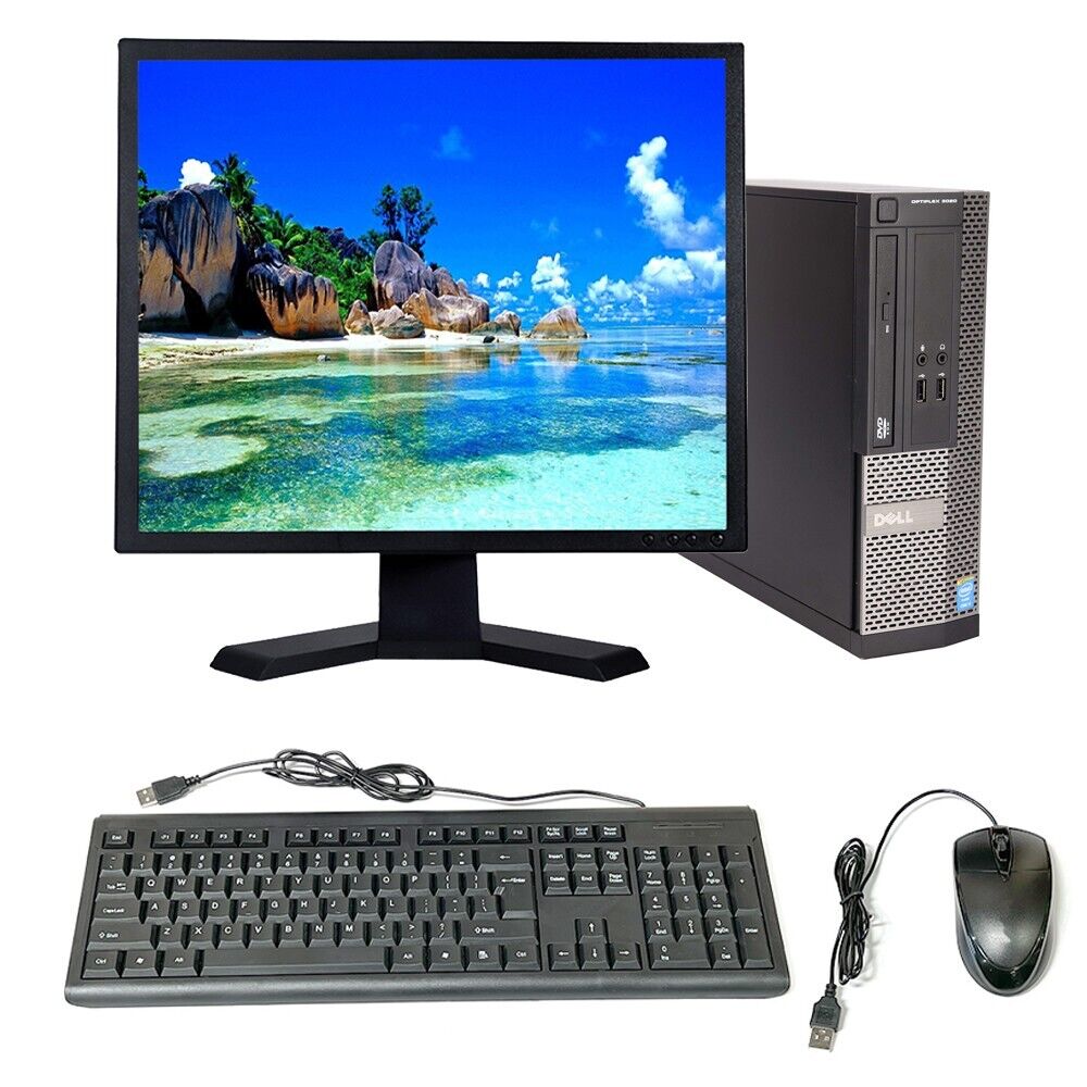 Dell OptiPlex SFF Intel Core i3 Desktop Computer 8GB 500GB 19in LCD Windows 10