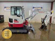 2023 TAKEUCHI TB335R CAB STRAIGHT BLADE THUMB MINI TRACK EXCAVATOR