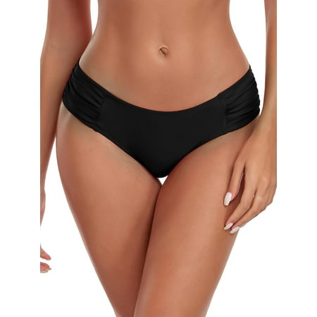 Ocean Blues Women’s Plus Size Full Coverage Bikini Bottom Mid Rise Ruched Sides Swim Bottoms