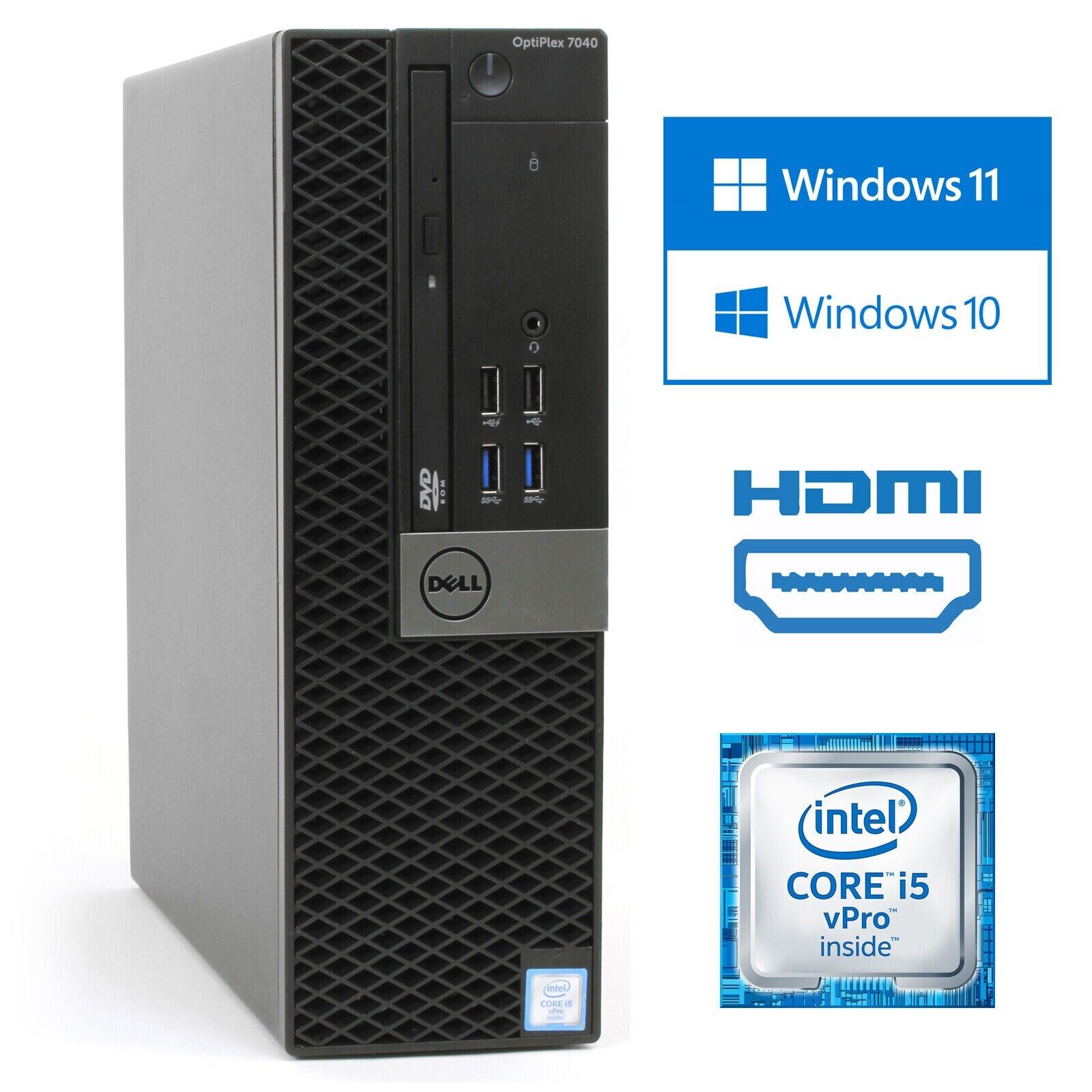 Dell OptiPlex 7040 SFF Core i5 Desktop Computer 8GB RAM 256 NVMe SSD Windows 11