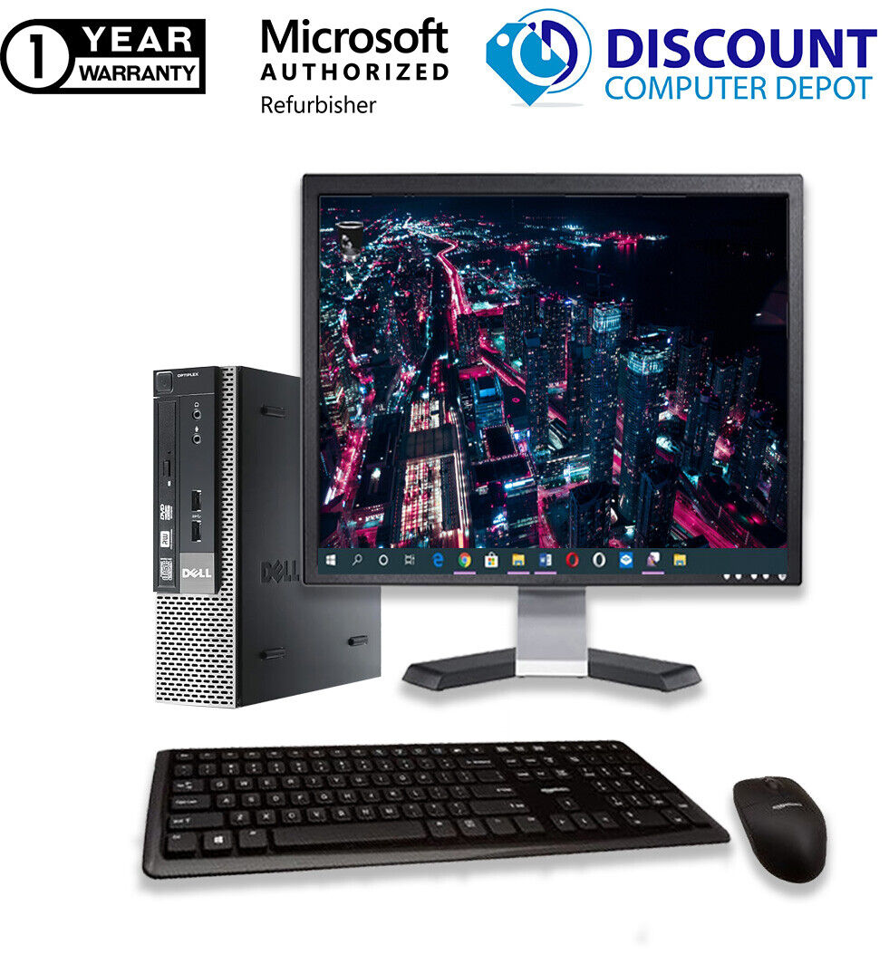 Dell OptiPlex 9020 USFF Core i7 3.20GHz 8GB 256GB SSD Windows 10 PC 19″ LCD wifi