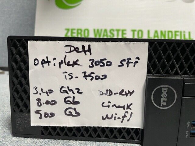 Dell OptiPlex 3050 SFF Intel  i5 7500 3.4GHz 8GB 500GB DVDRW WIFI  Linux Ubuntu
