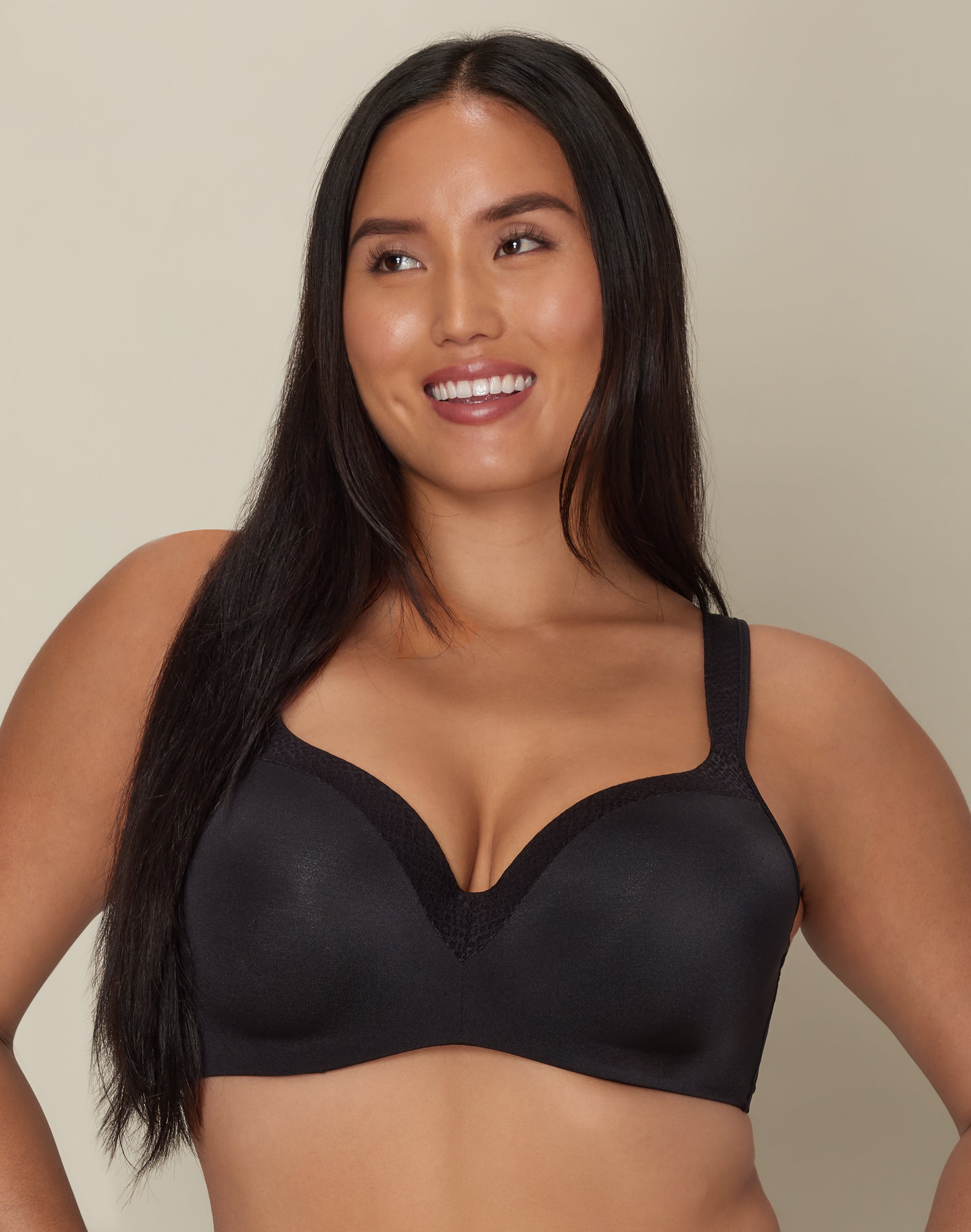 Playtex Secrets Underwire Smoothing Balconette T-Shirt Bra Black 36DDD Women’s