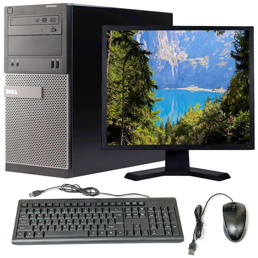 Dell PC i5 Desktop 16GB RAM 500GB HD 19″ LCD Intel Computer Windows 10 Pro Wi-Fi