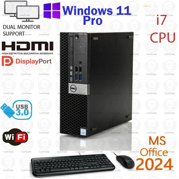 Windows 11 DELL Desktop Computer i7-6700 32GB RAM 500GB SSD HDMI Office 2024