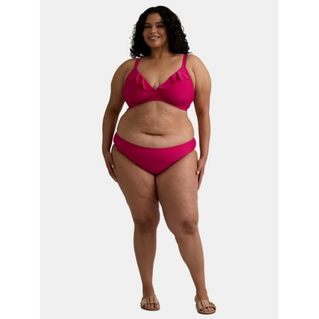 Time and Tru Women’s and Women’s Plus Extra High Leg Bikini Bottoms, Sizes S-2X
