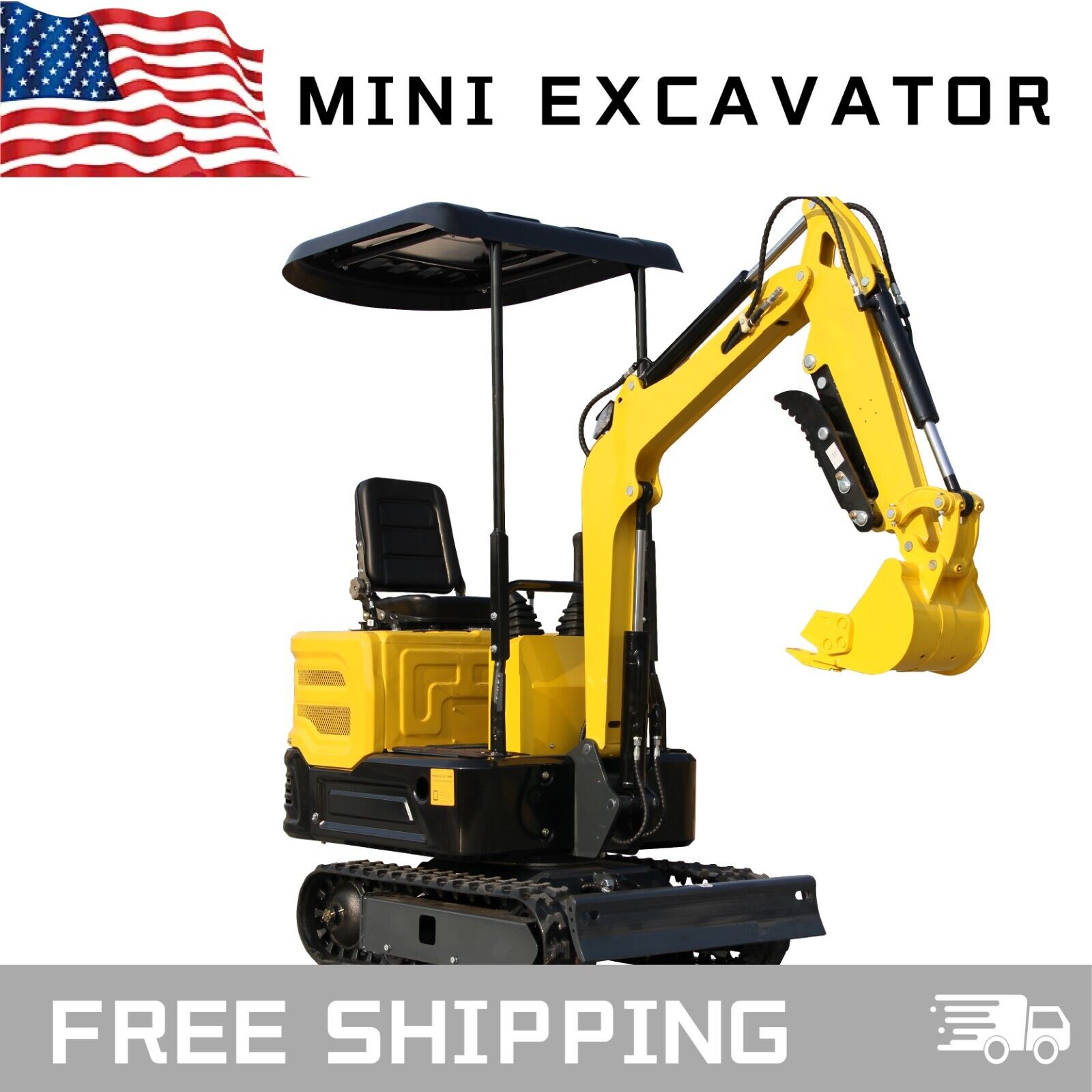 2025 Free Shipment  Crawler Mini Excavator 2000lbs Micro Digger Garden USA Stock