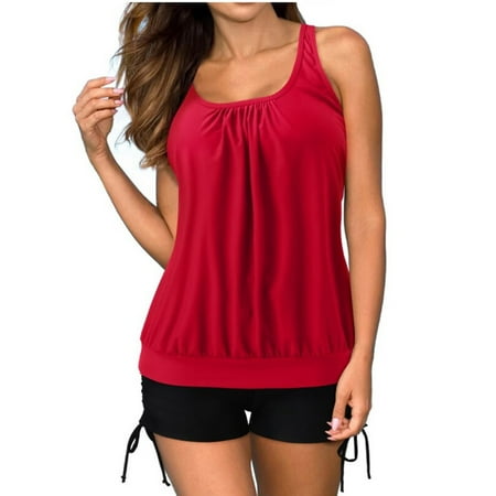 CHGBMOK Tankini Swimsuits for Women 2 Piece Bathing Suits Tops with Boyshorts Loose Fit Swimwear
