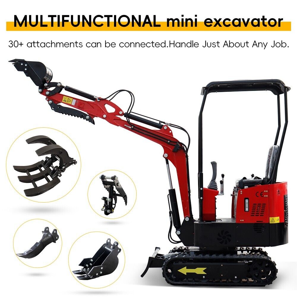 One Ton Hydraulic Mini Excavator Small Digger with Roof in Stock