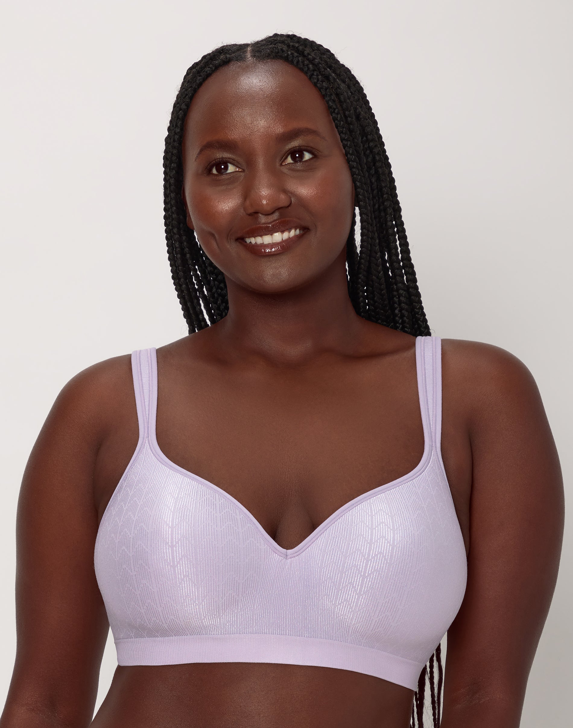 Bali Comfort Revolution Wireless Bra Purple Iris Zag 40C Women’s