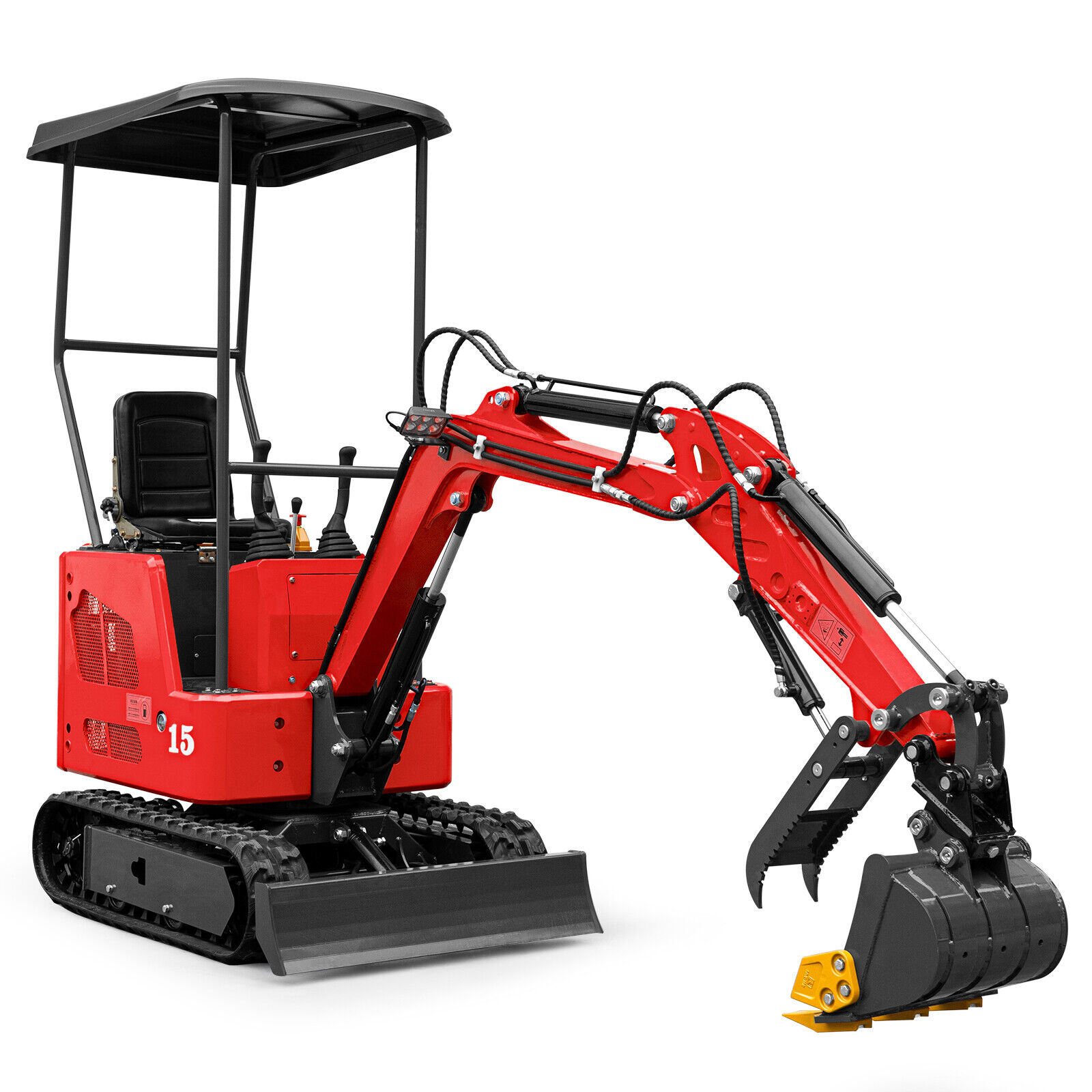 3300LBS Mini Excavator 1.5 Ton EPA Hydraulic Thumb Quick Hitch Auger Ripper Rake