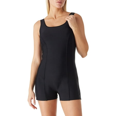RELLECIGA Women’s Color Block One Piece Swimsuits for Women with Shorts Boyleg Slimming Tummy Control One Piece Bathing Suit Padded Athletic Training Swimwear