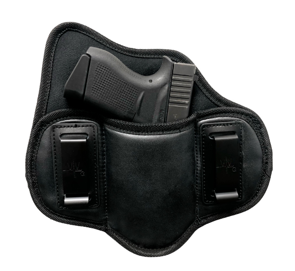IWB Dual Clip Holster Soft Leather Pancake Glock 43 42 & Ruger LC9/LC9s/EC9/EC9s IWB Dual Clip Holster Soft Leather Pancake Glock 43 42 & Ruger LC9/LC9s/EC9/EC9s